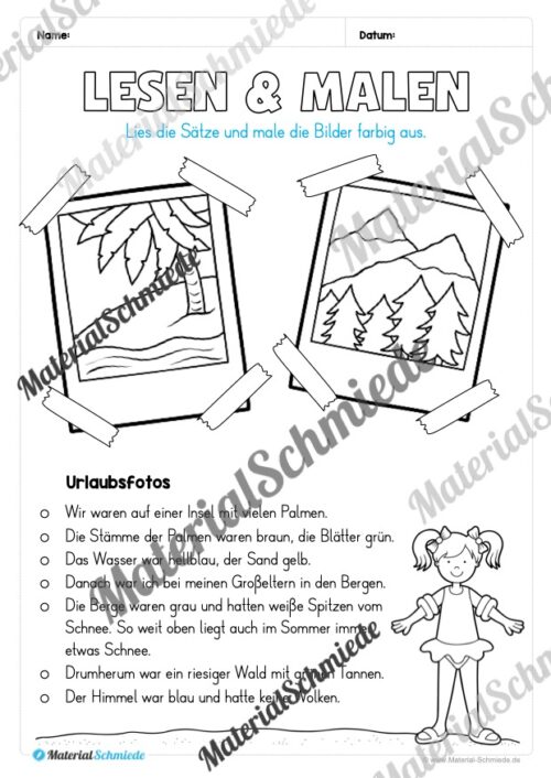 Lese- & Rätselheft zum Sommer (1. & 2. Klasse) - Arbeitsblatt 11