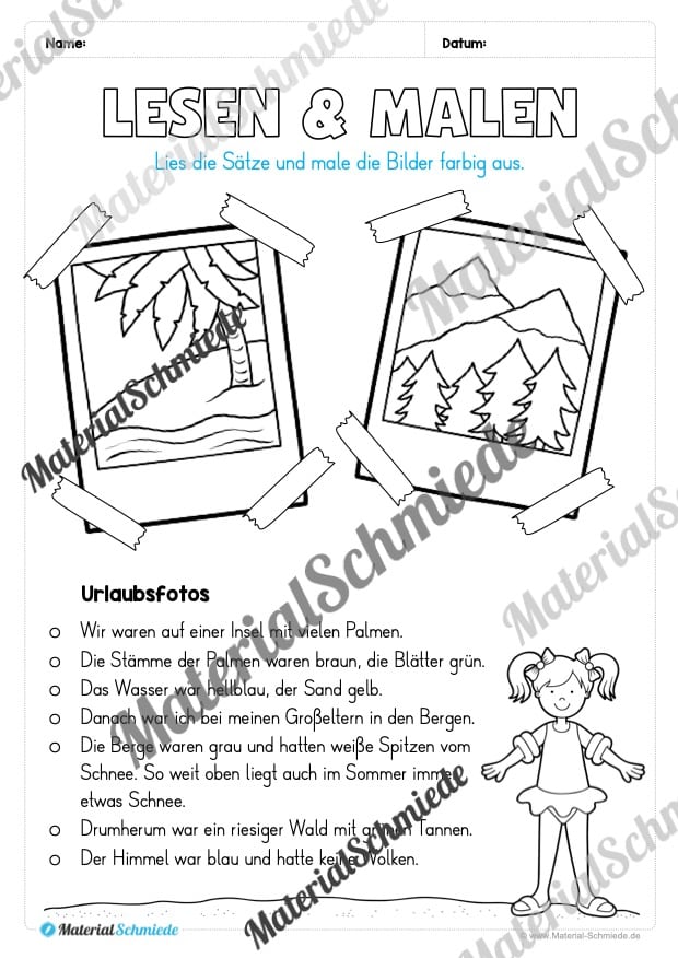 Lese- & Rätselheft zum Sommer (1. & 2. Klasse) – Arbeitsblatt 11