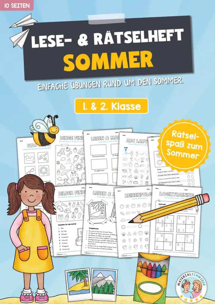 Lese- & Rätselheft zum Sommer (1. & 2. Klasse)