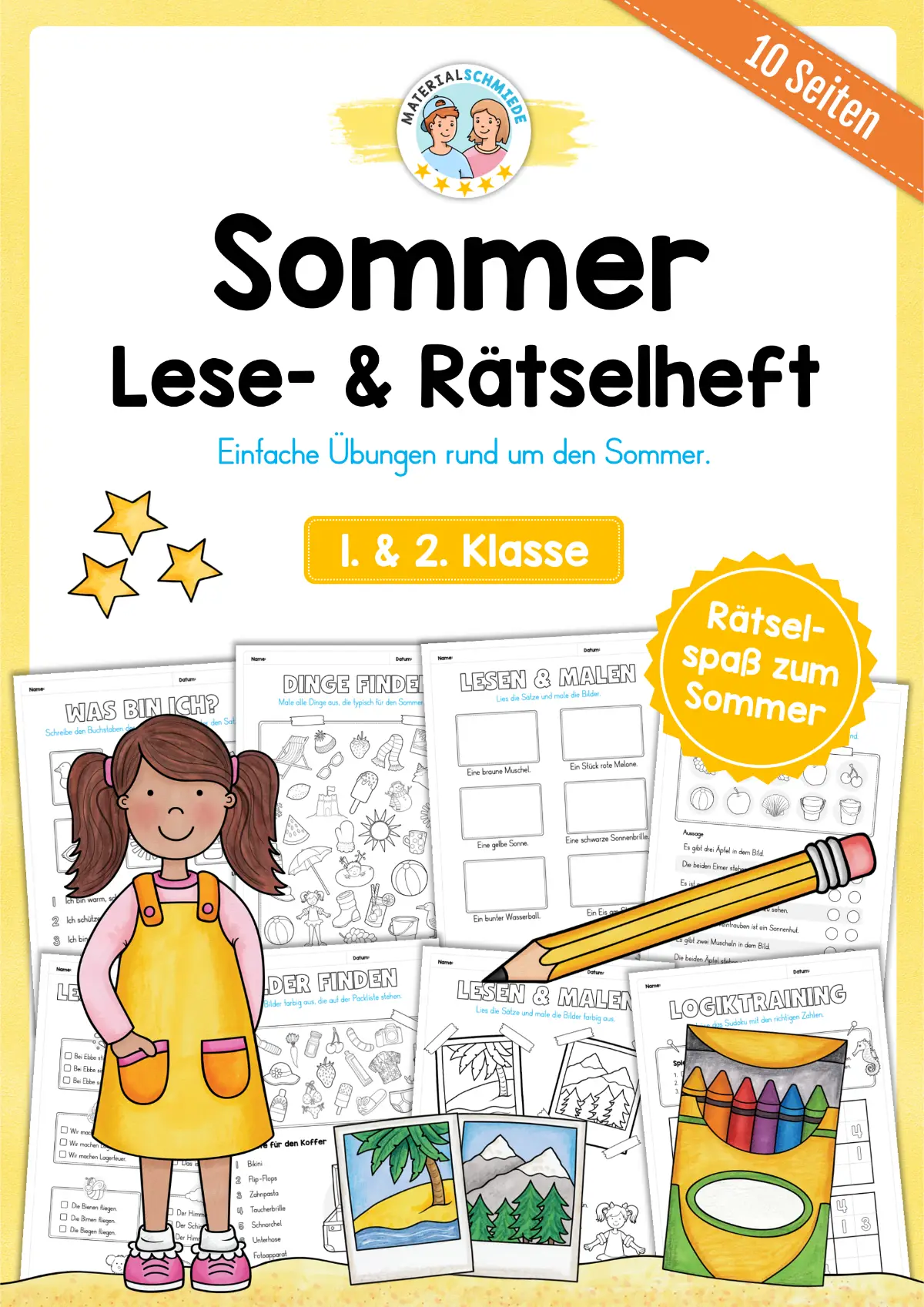 Lese- & Rätselheft zum Sommer (1. & 2. Klasse)