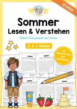 Sommer: Lesen & Verstehen mit Ankreuzen (2. & 3. Klasse)