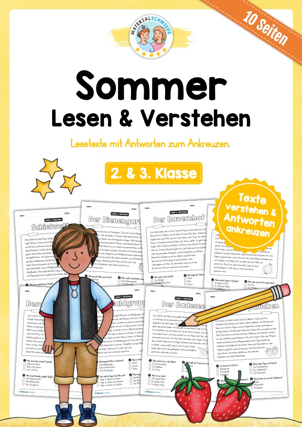 Sommer: Lesen & Verstehen mit Ankreuzen