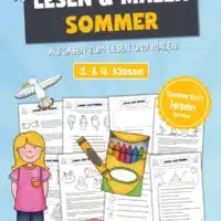 15 Arbeitsblätter zum Lesen & Malen im Sommer