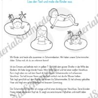 15 Arbeitsblätter: Lesen und Malen - Thema Sommer (Vorschau 03)