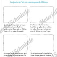 15 Arbeitsblätter: Lesen und Malen - Thema Sommer (Vorschau 12)