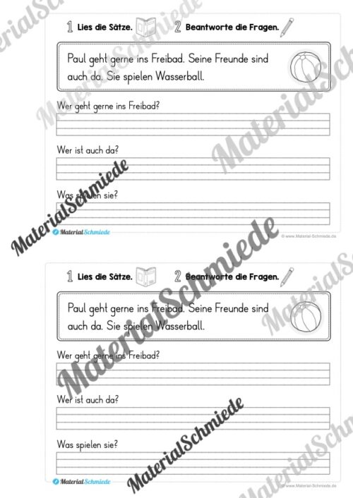 Mini-Heft: Lesetexte Sommer (1. Klasse) - Vorschau 03