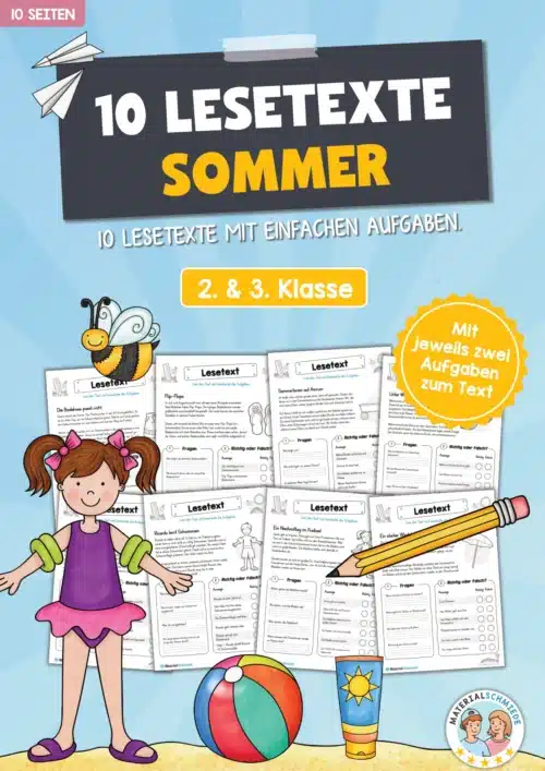10 Lesetexte zum Sommer mit Aufgaben