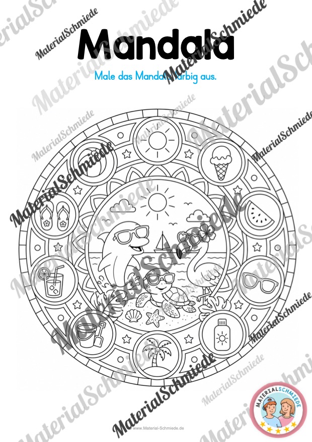 Mandalas zum Sommer (Arbeitsblatt 01)