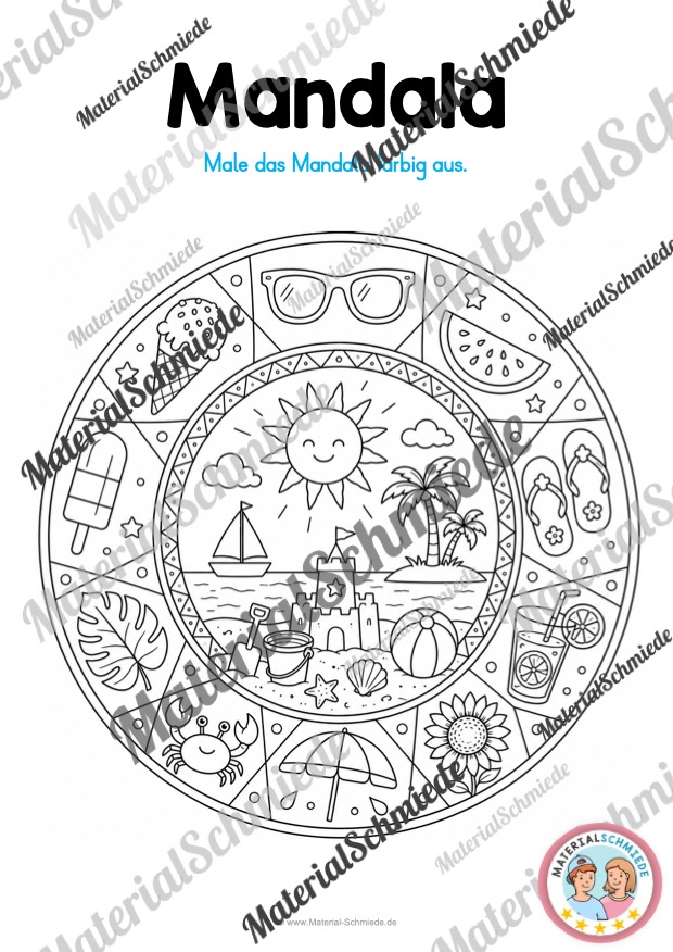 Mandalas zum Sommer (Arbeitsblatt 05)
