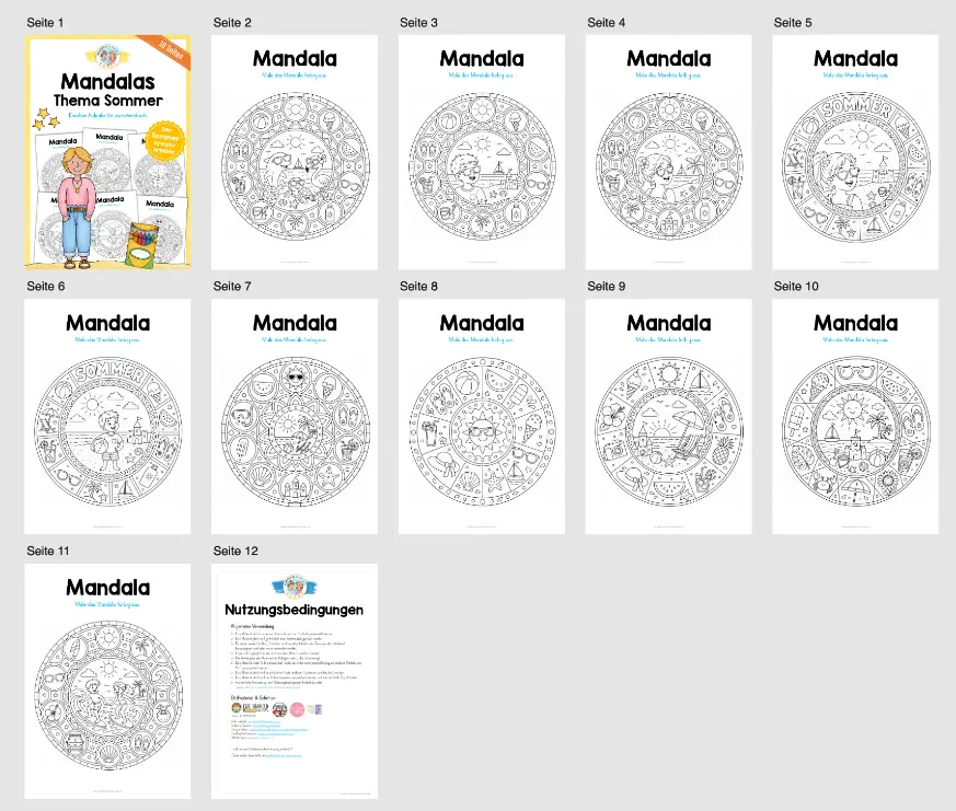 Mandalas zum Sommer (Überblick)