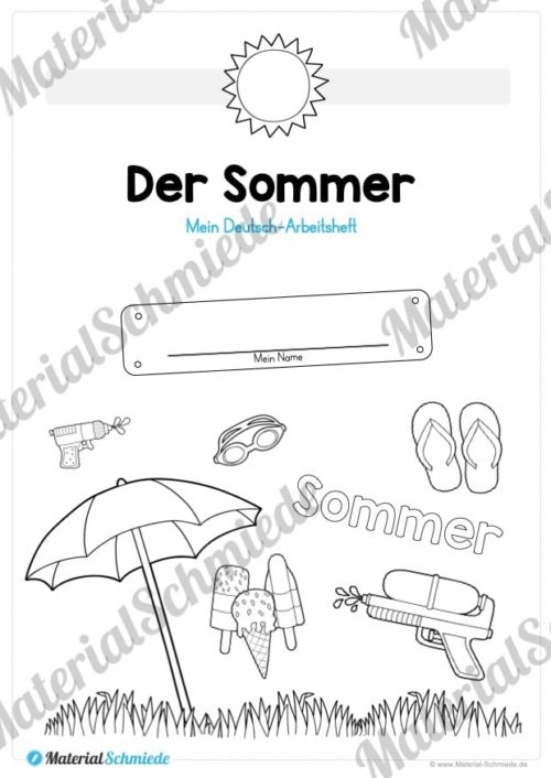 Materialpaket Sommer (25 Deutsch Arbeitsblätter) - Vorschau 01