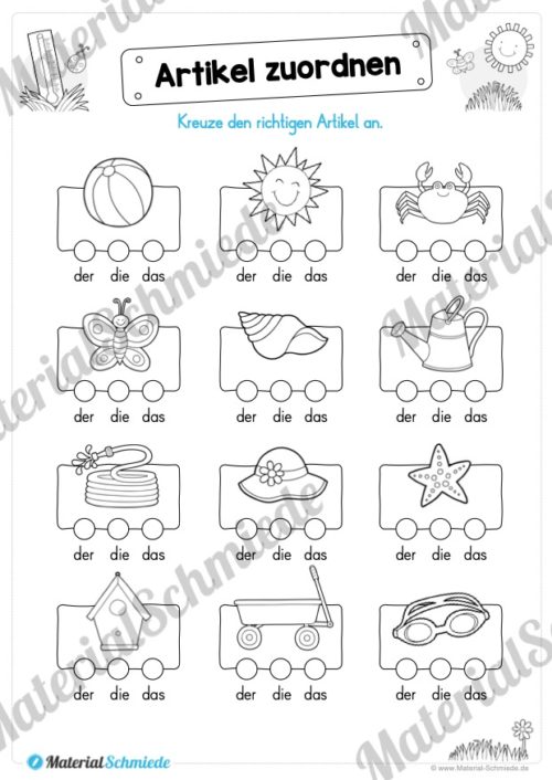 Materialpaket Sommer (25 Deutsch Arbeitsblätter) - Vorschau 02