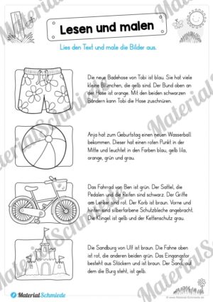 Materialpaket Sommer (25 Deutsch Arbeitsblätter) – Vorschau 04