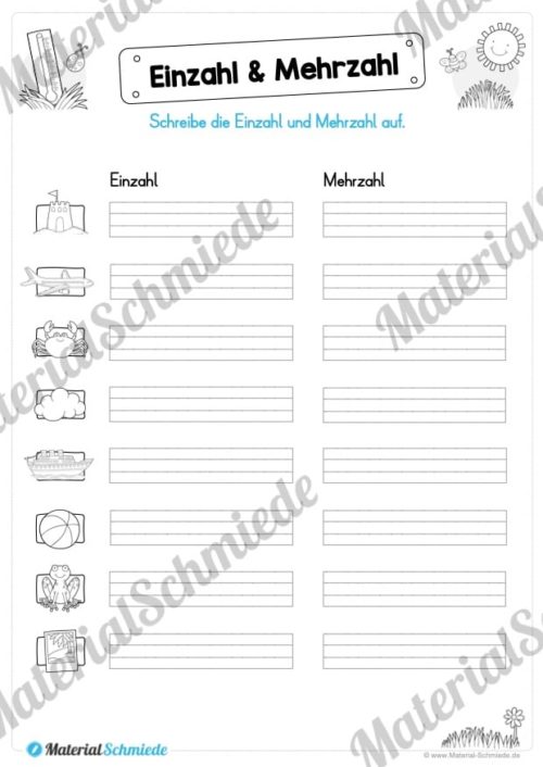 Materialpaket Sommer (25 Deutsch Arbeitsblätter) - Vorschau 07