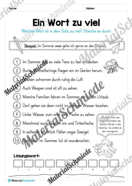 Materialpaket Sommer: 2. Klasse (Vorschau 20)