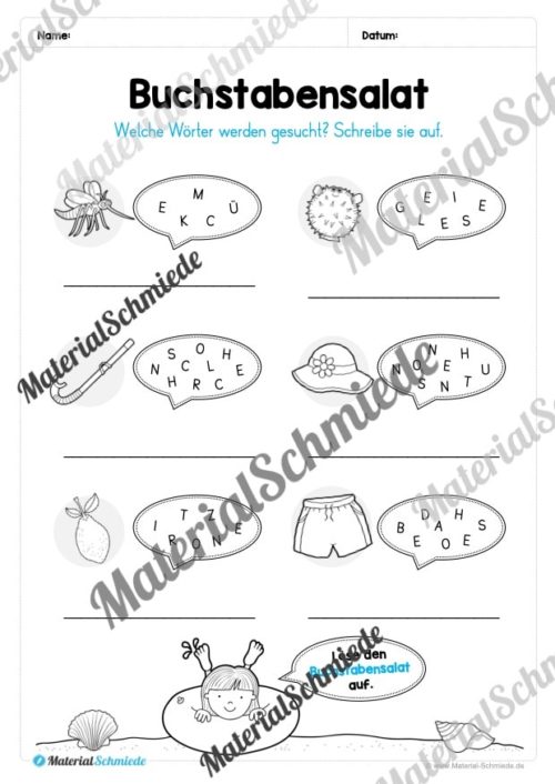 Materialpaket Sommer: 3. Klasse (Vorschau 06)