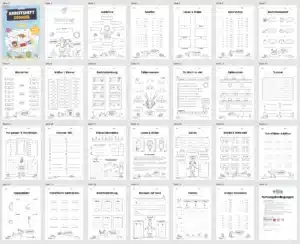 Materialpaket Sommer: 3. Klasse (25 Arbeitsblätter) – Überblick