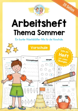 Arbeitsheft Sommer: Vorschule (20 Arbeitsblätter)