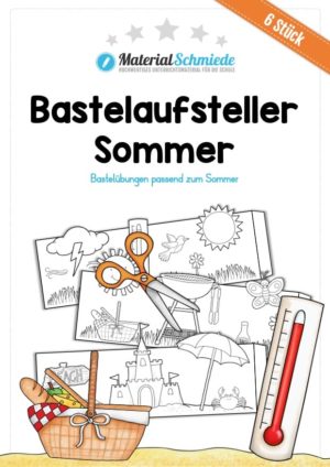 6 Bastelaufsteller zum Sommer