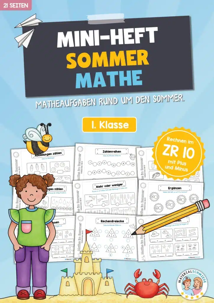 Mini-Heft: Mathe im Sommer (Zahlenraum bis 10)