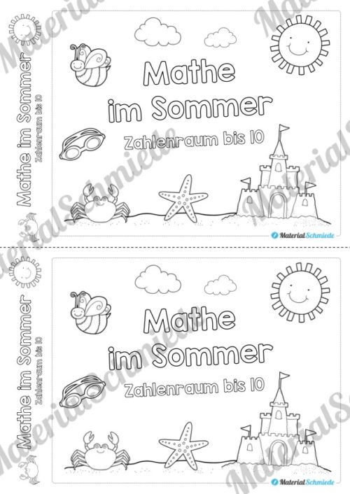 Mathe Übungen Sommer - Zahlenraum bis 10 (Vorschau 01)