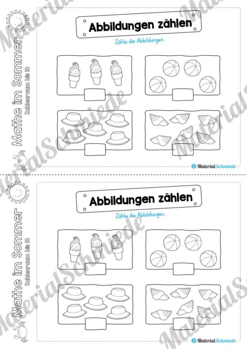 Mathe Übungen Sommer - Zahlenraum bis 10 (Vorschau 02)