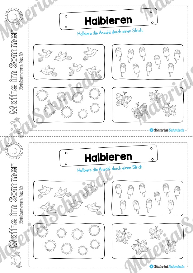 Mathe Übungen Sommer – Zahlenraum bis 10 (Vorschau 06)