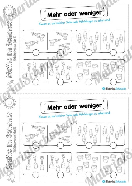 Mathe Übungen Sommer - Zahlenraum bis 10 (Vorschau 07)