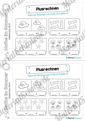 Mathe Übungen Sommer – Zahlenraum bis 10 (Vorschau 08)