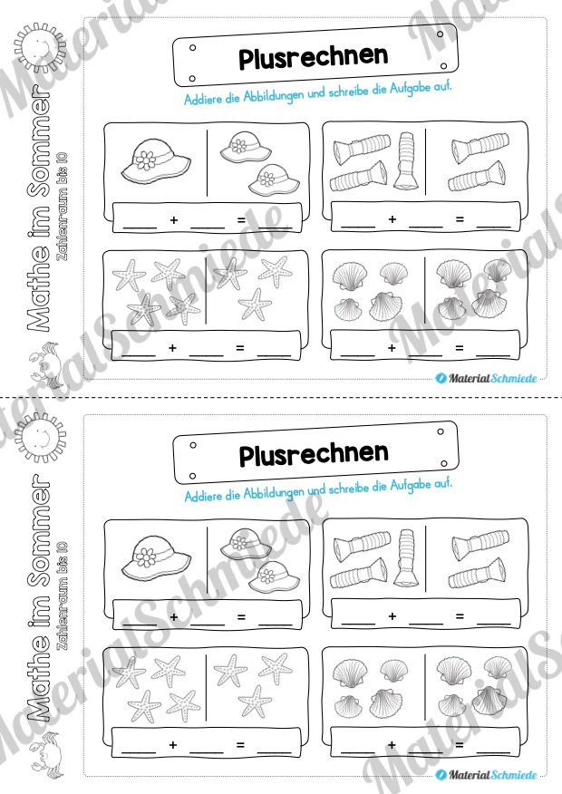 Mathe Übungen Sommer – Zahlenraum bis 10 (Vorschau 08)