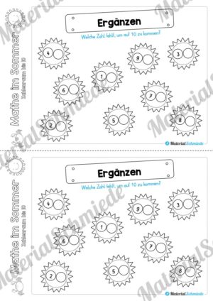 Mathe Übungen Sommer – Zahlenraum bis 10 (Vorschau 09)