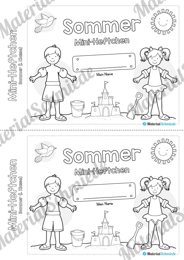 Mini-Heft: Sommer für die 1. Klasse (Deckblatt)
