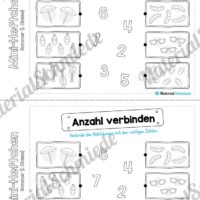 Mini-Heft: Sommer für die 1. Klasse (Anzahl verbinden)