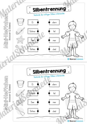 Mini-Heft: Sommer für die 1. Klasse (Silbentrennung)