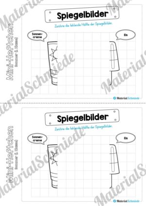 Mini-Heft: Sommer für die 1. Klasse (Spiegelbilder)