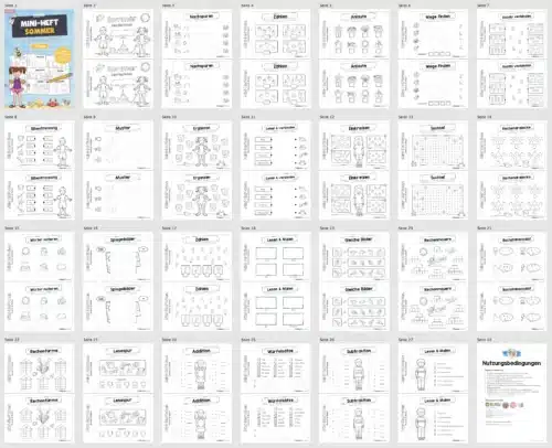 Mini-Heft: Sommer für die 1. Klasse (Überblick)