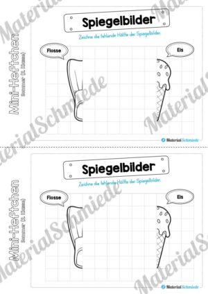 Mini-Heft: Sommer für die 2. Klasse (Spiegelbilder zeichnen)