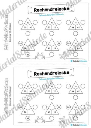 Mini-Heft: Sommer für die 2. Klasse (Rechendreiecke)