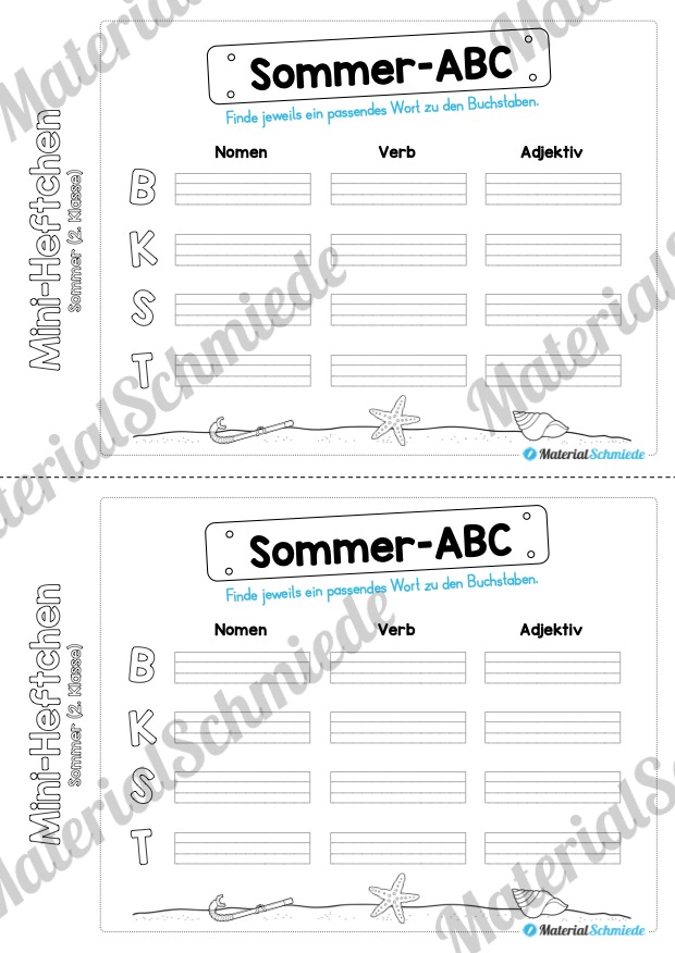 Mini-Heft: Sommer für die 2. Klasse (Sommer-ABC)