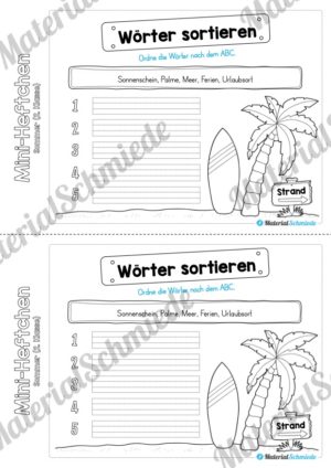 Mini-Heft: Sommer für die 2. Klasse (Wörter sortieren)