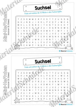 Mini-Heft: Sommer für die 3. Klasse (Suchwortgitter)