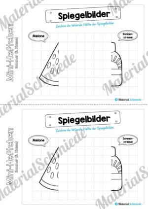 Mini-Heft: Sommer für die 3. Klasse (Spiegelbilder)