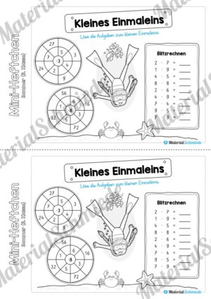 Mini-Heft: Sommer für die 3. Klasse (Kleines Einmaleins)