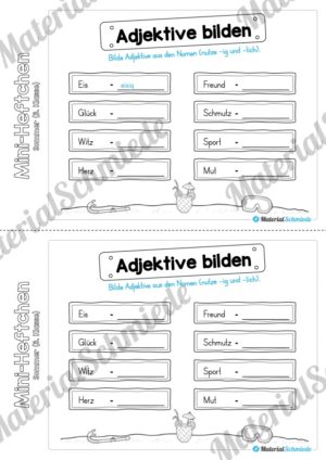 Mini-Heft: Sommer für die 3. Klasse (Adjektive bilden)