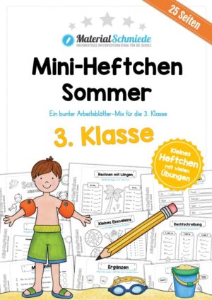 Mini-Heft: Sommer für die 3. Klasse (25 Arbeitsblätter)