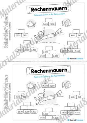 Mini-Heft: Sommer für die 4. Klasse (Rechenmauern)