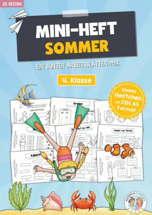 Mini-Heft: Sommer für die 4. Klasse (25 Arbeitsblätter)