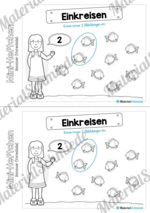 Mini-Heft: Sommer für die Vorschule (Immer 2 einkreisen)