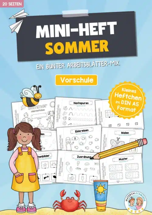 Mini-Heft: Sommer für die Vorschule (20 Arbeitsblätter)