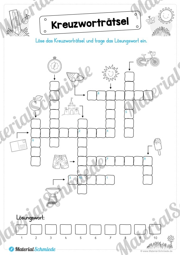 15 Rätsel zum Sommer für die 1. und 2. Klasse (Vorschau 01)